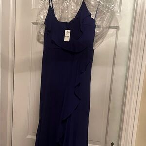 Express Deep Blue Asymmetrical Dress